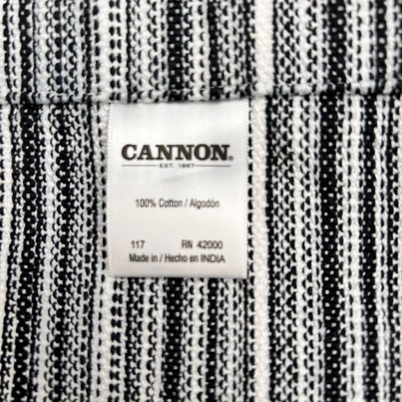 Cannon Black and White 100% Cotton Table Runner 12.5” x 72” (3) - Picture 2 of 5